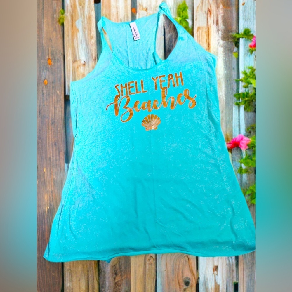 Shell Yeah Beaches" tank top - Picture 2 of 5